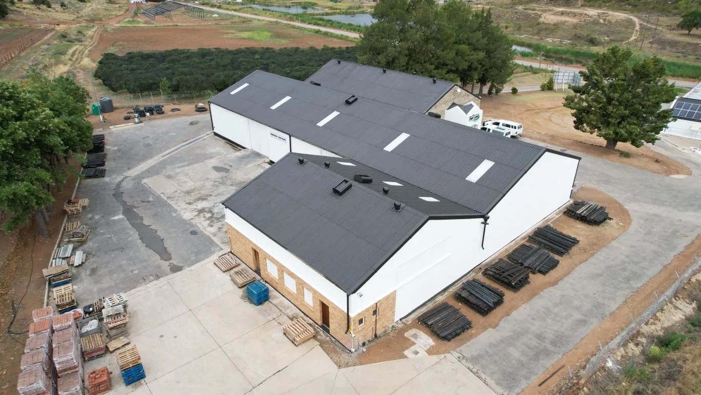Aerial view of large commercial premises